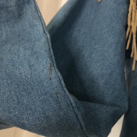VINTAGE DOUBLE D RANCH BEADED WOMENS DENIM JACKET SUEDE FRINGE - Picture 15 of 16